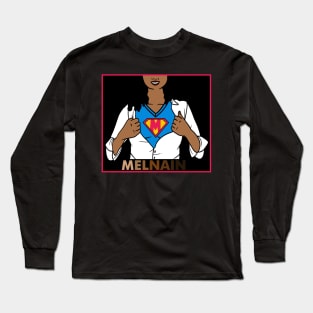 Afro African Woman, Melanin Superhero Long Sleeve T-Shirt